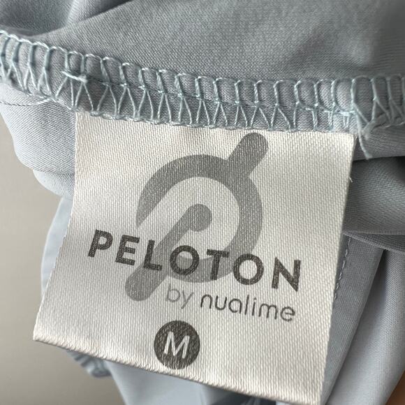 PELOTON Light Blue Scoop Neck Twist Racerback Tank Microfiber Top Lightning M - Picture 7 of 8